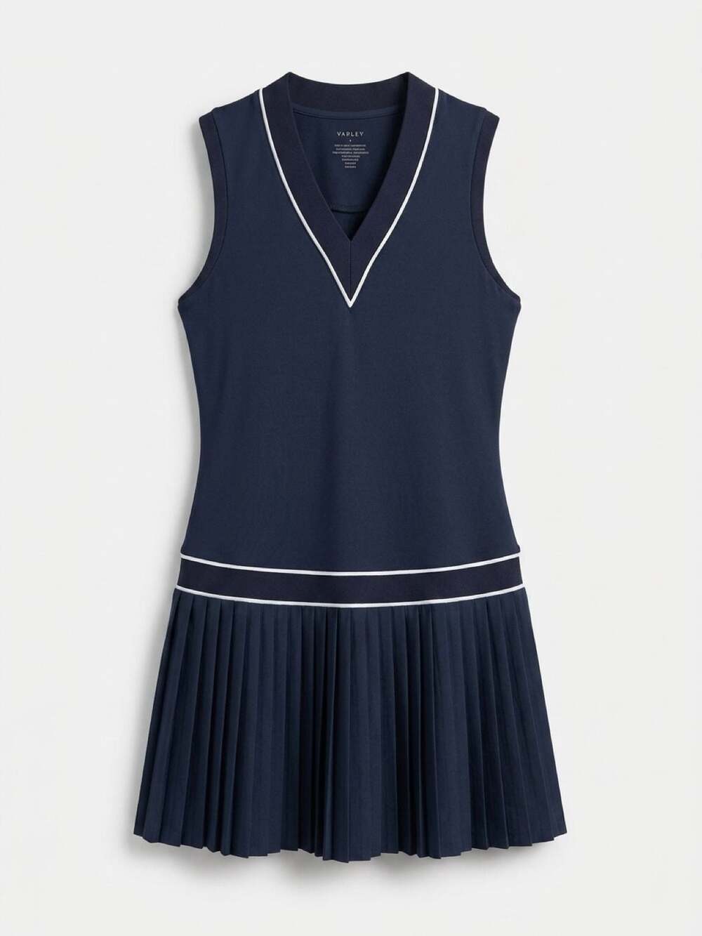 Varley Jouri Court Sleeveless V-Neck Pleated Mini Dress